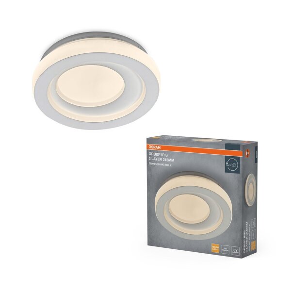 LED Deckenlampe Weiß Metall 3000K Ø21,5cm rund OSRAM
