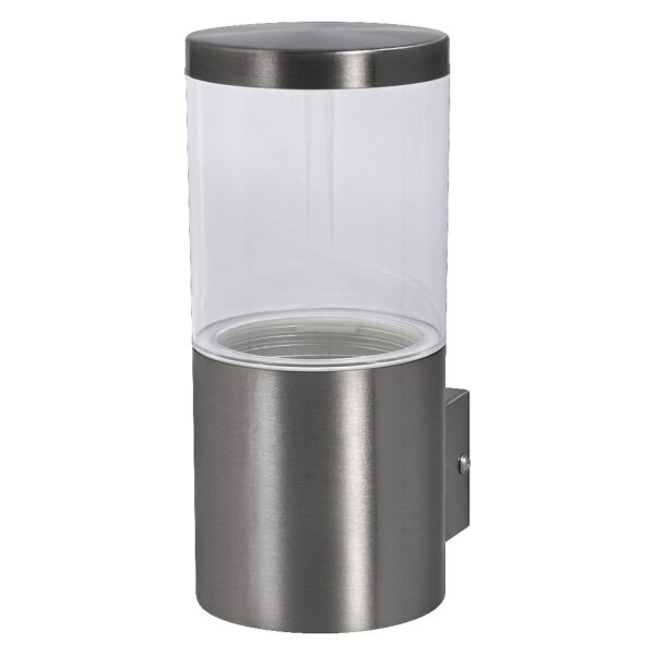 Wandleuchte Edelstahl IP44 E27 H:23 cm modern OSRAM