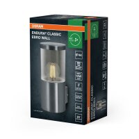 Wandleuchte Edelstahl IP44 E27 H:23 cm modern OSRAM
