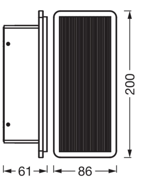 LED Wandlampe Dunkelgrau Alu 3000 K IP54 H:20 cm OSRAM
