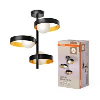 Deckenleuchte Schwarz Stahl Glas G9 Ø31,5 cm OSRAM