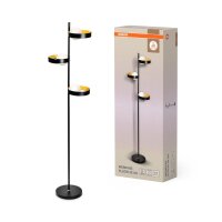 Stehleuchte Schwarz Metall Glas G9 H:148 cm OSRAM