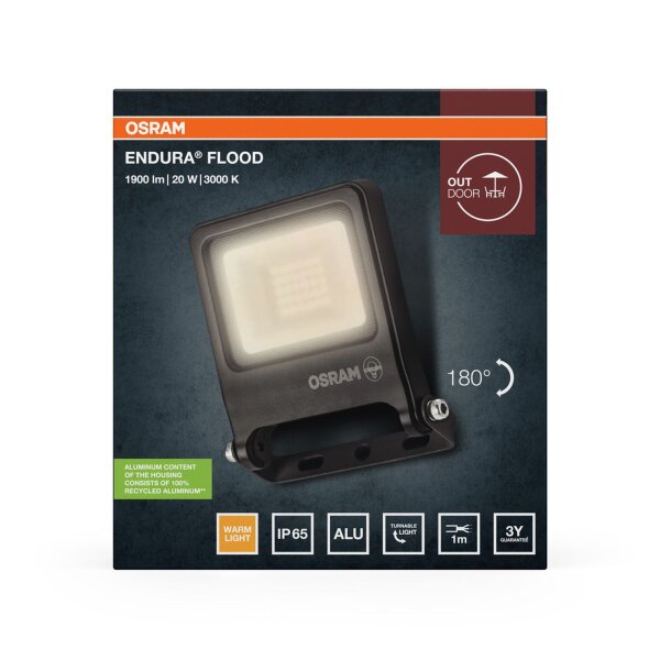 LED Außenstrahler 3000 K Dunkelgrau Alu IP65 OSRAM