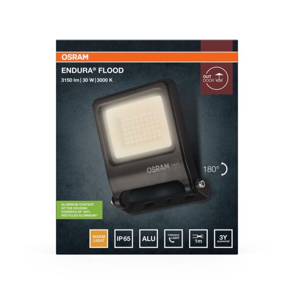LED Außenstrahler 3000K Aluminium Dunkelgrau IP65 OSRAM
