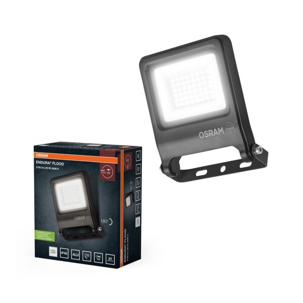 LED Außenstrahler Dunkelgrau Glas Alu 4000K IP65 OSRAM