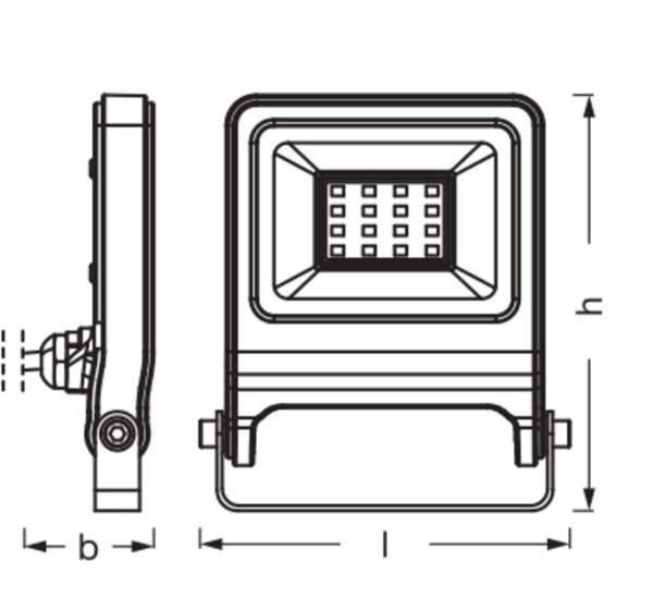 LED Außenstrahler 4000K Dunkelgrau Glas Alu IP65 OSRAM