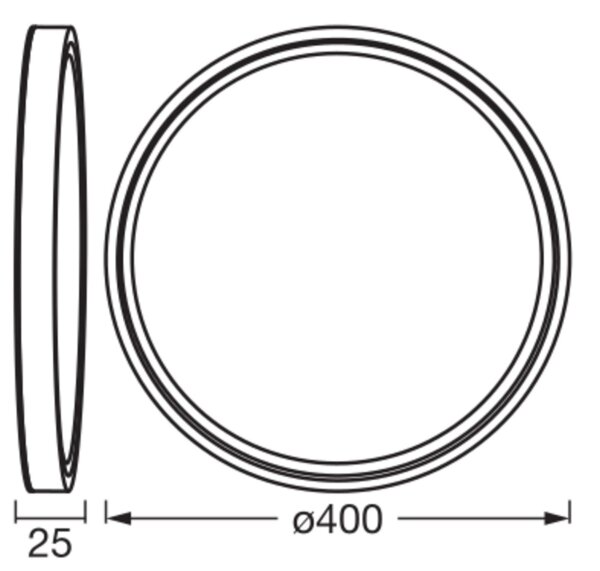 Runde LED Deckenleuchte Weiß Metall 3000K B:40cm OSRAM