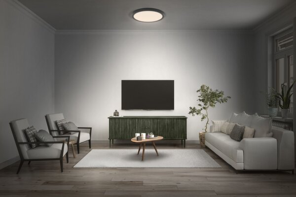 LED Deckenleuchte Schwarz Metall 3000K B:23cm OSRAM