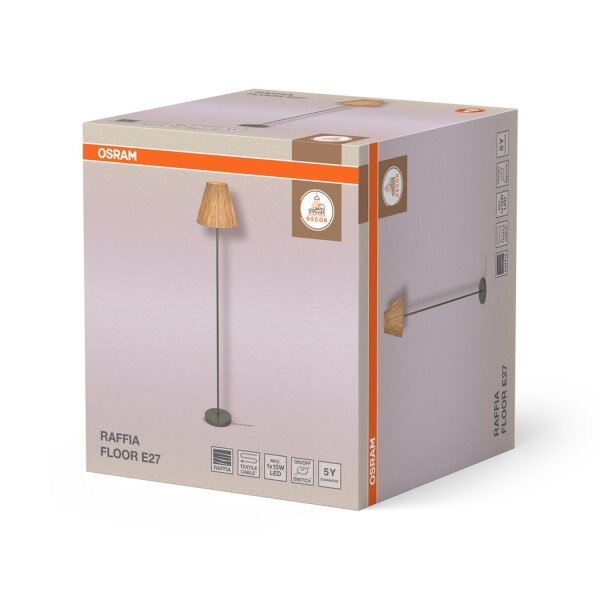Stehleuchte Grün Bast E27 160 cm modern OSRAM