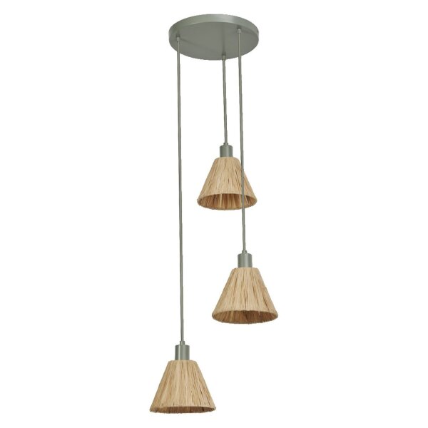 Hängelampe Grün Bast E27 Ø43 cm modern Design OSRAM
