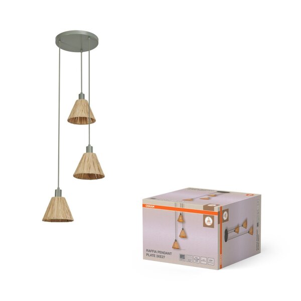 Hängelampe Grün Bast E27 Ø43 cm modern Design OSRAM