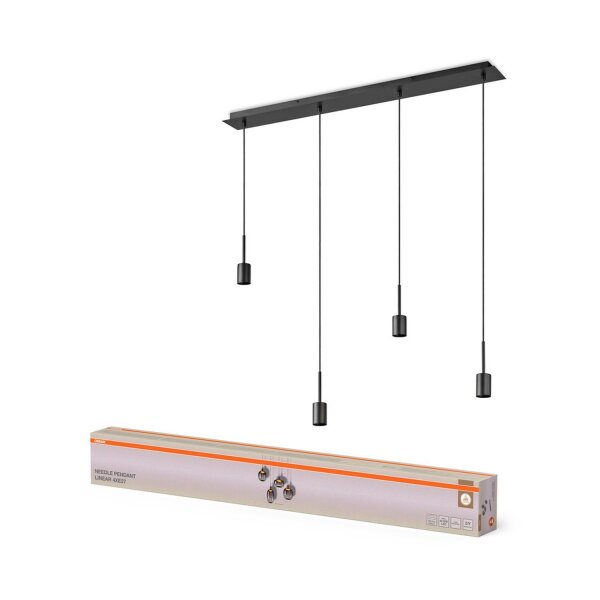 Pendelleuchte Dunkelgrau Stahl E27 L:95 cm OSRAM