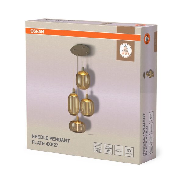 Hängelampe Beige Metall E27 Ø35 cm modern OSRAM