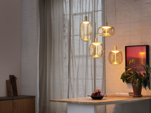 Pendelleuchte Beige Stahl E27 L:95 cm modern OSRAM