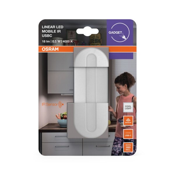 LED Akku Wandlampe Sensor Weiß 4000K L:11,6cm OSRAM