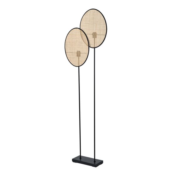 Stehleuchte Schwarz Rattan E27 H:170 cm OSRAM