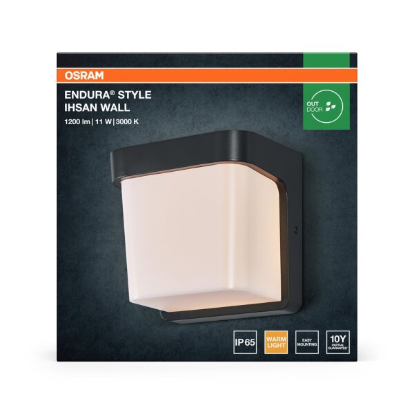 LED Wandleuchte Dunkelgrau Metall 3000 K IP65 OSRAM