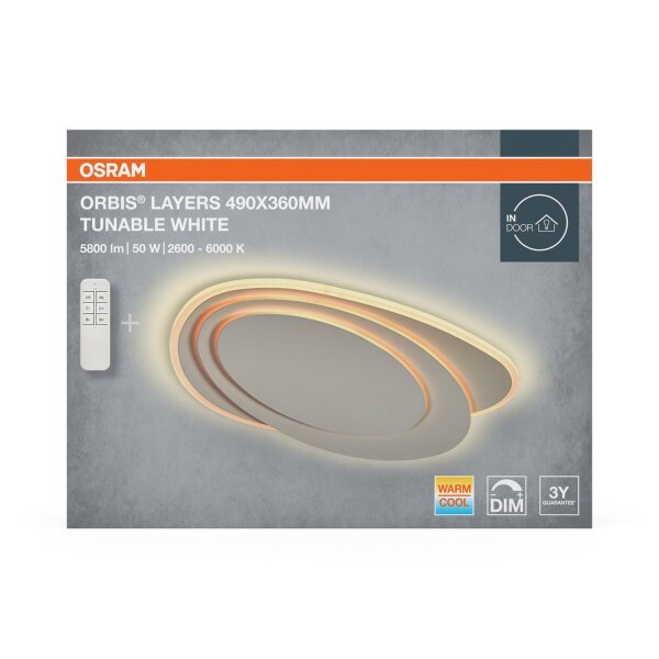 LED Deckenleuchte dimmbar CCT Weiß 2600-6000K OSRAM