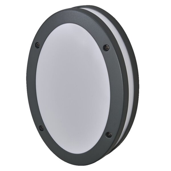 Wandlampe Dunkelgrau Alu IP65 E27 H:9 cm rund OSRAM