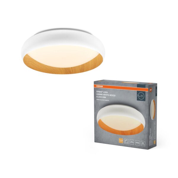LED Deckenlampe Click-DIM Weiß Metall 3000K Ø43cm OSRAM