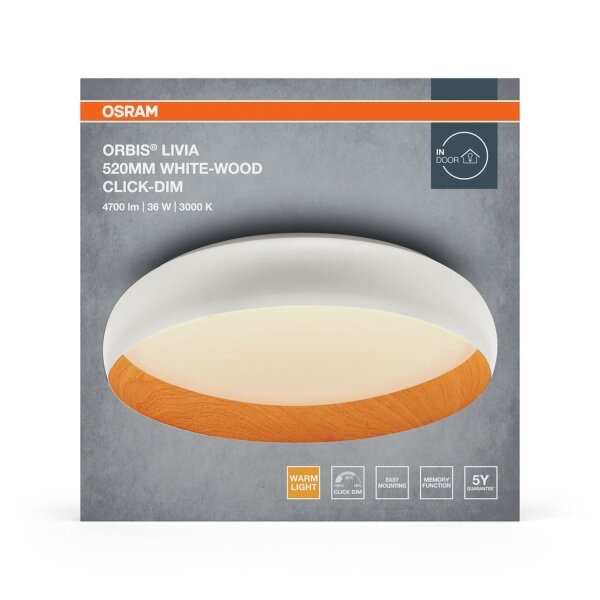 LED Deckenlampe Click-DIM Weiß 3000K rund Ø52cm OSRAM