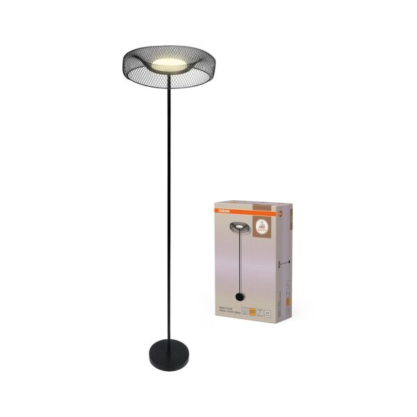 LED Stehleuchte Schwarz Metall 3000 K H:161 cm OSRAM