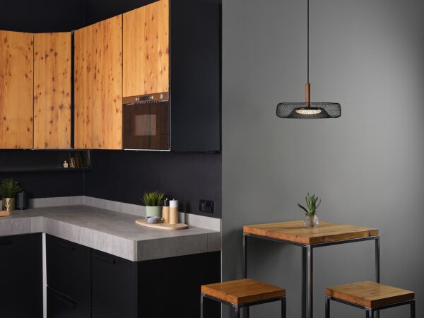 LED Pendelleuchte Holz Metall 3000 K Ø40cm modern OSRAM