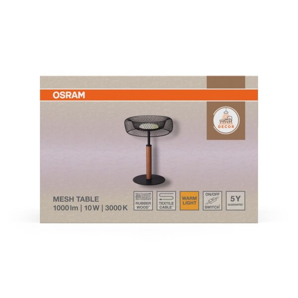 LED Tischleuchte Holz Metall 3000 K H:40cm modern OSRAM