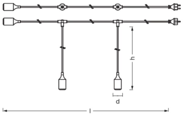 Pendelleuchte Blau Silikon IP44 E27 L:700 cm OSRAM