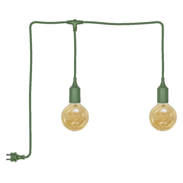 Pendelleuchte Grün Silikon IP44 E27 L:600 cm OSRAM