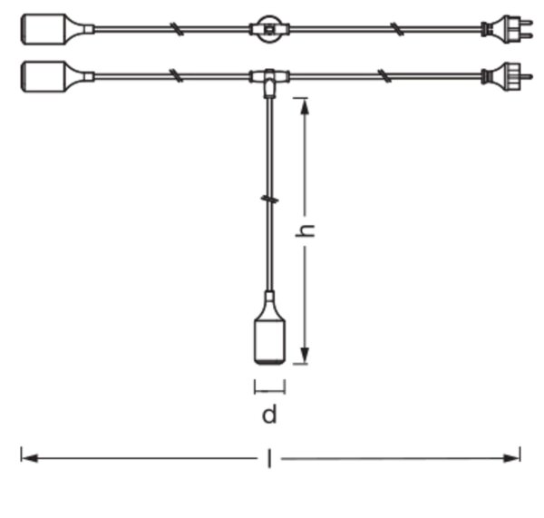 Pendelleuchte Grün Silikon IP44 E27 L:600 cm OSRAM
