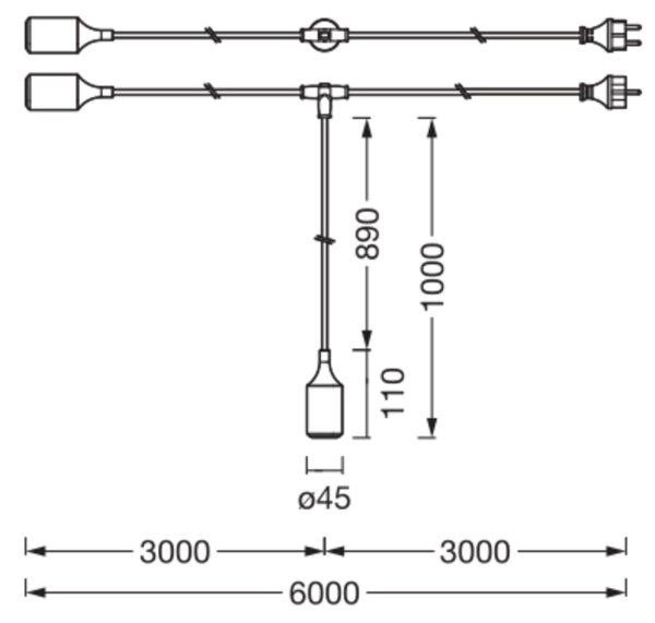 Pendelleuchte Grün Silikon IP44 E27 L:600 cm OSRAM