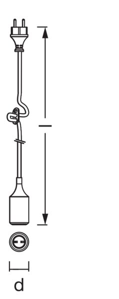 Pendelleuchte Blau Silikon IP44 E27 L:500 cm OSRAM