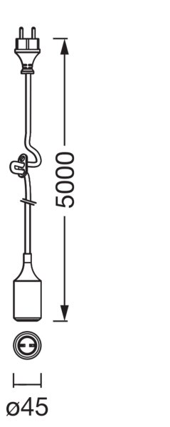 Pendelleuchte Blau Silikon IP44 E27 L:500 cm OSRAM