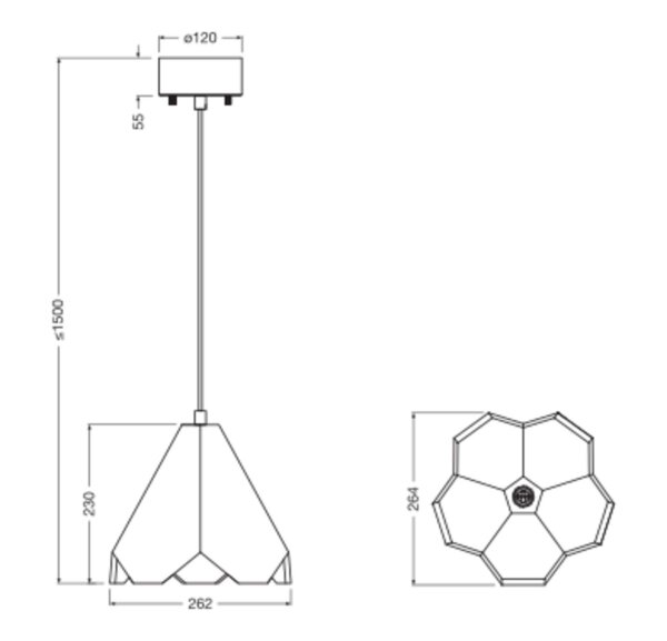 Pendelleuchte Beige Terrazzo E27 26,4 cm blendarm OSRAM