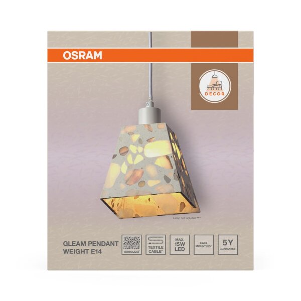 Pendelleuchte Beige Terrazzo blendarm E14 Ø14 cm OSRAM