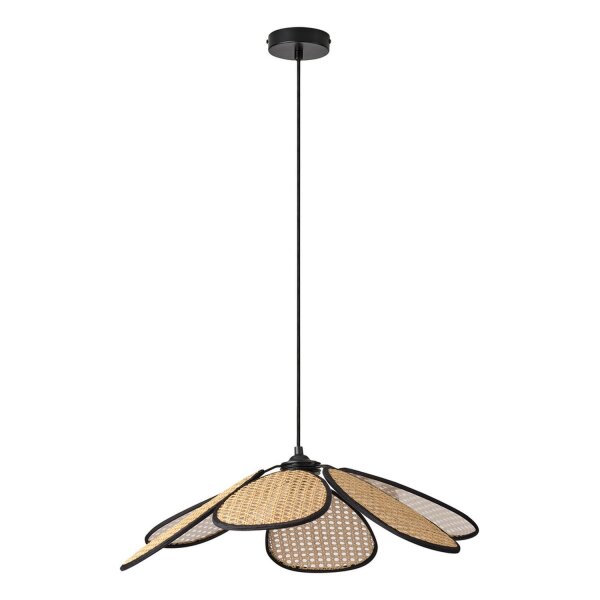 Hängelampe Schwarz Rattan E27 Ø58 cm rund OSRAM