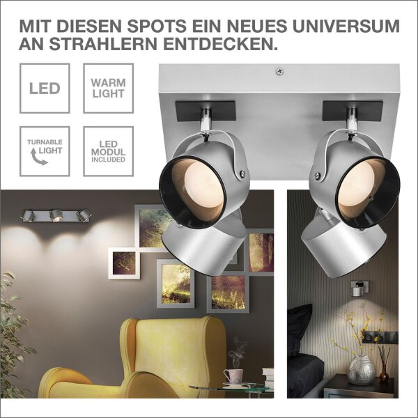 LED Wandspot schwenkbar Silber Stahl 3000 K OSRAM