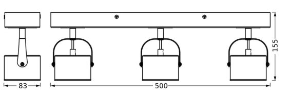 LED Deckenstrahler verstellbar Stahl 3000 K OSRAM