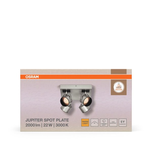 LED Deckenstrahler schwenkbar Silber Stahl 3000 K OSRAM