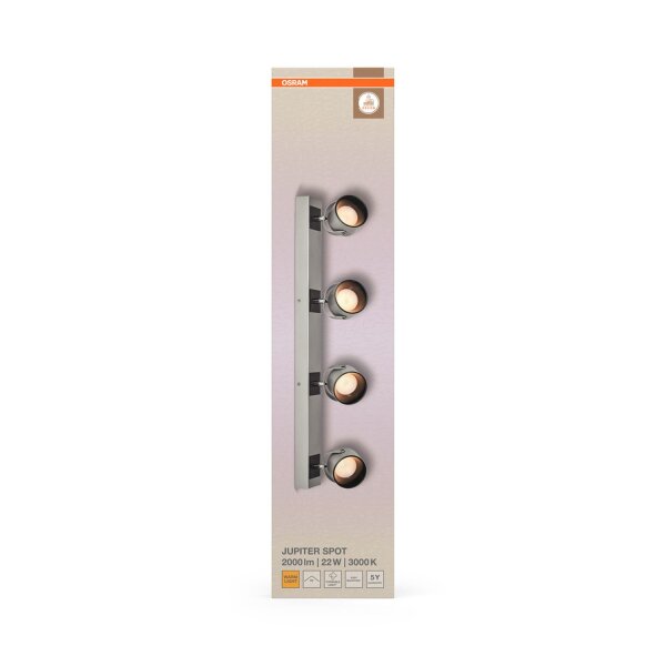 LED Deckenstrahler schwenkbar Stahl Silber 3000 K OSRAM