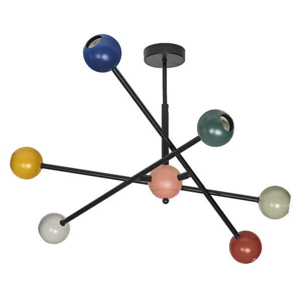 Deckenleuchte Mehrfarbig H:68 cm E27 6-flammig OSRAM