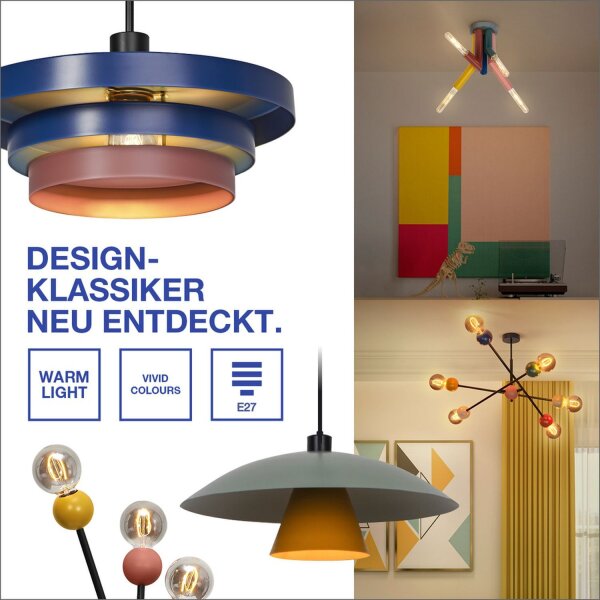 Tischlampe Metall Kugel H:40 cm E27 Gelb Schwarz OSRAM