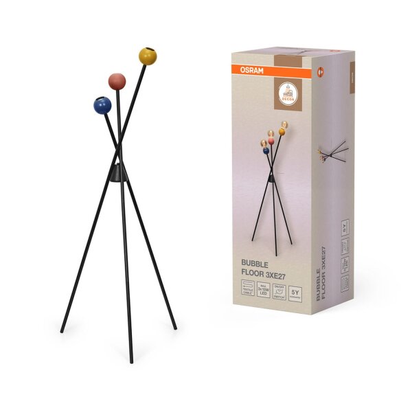 Stehleuchte Mehrfarbig Metall E27 H:47 cm 3-flmg OSRAM