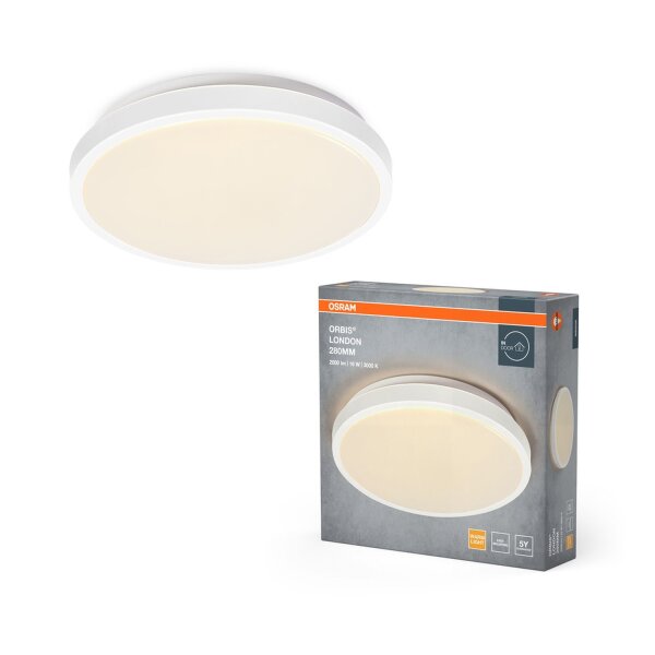 LED Deckenleuchte Weiß Metall 3000K Ø28cm rund OSRAM