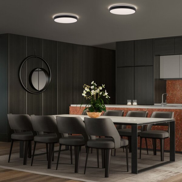 LED Deckenlampe Schwarz Metall 3000K rund Ø39,5cm OSRAM