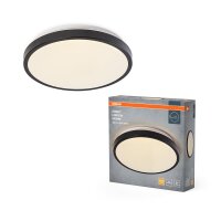 LED Deckenleuchte Schwarz Metall 3000K Ø28cm rund...
