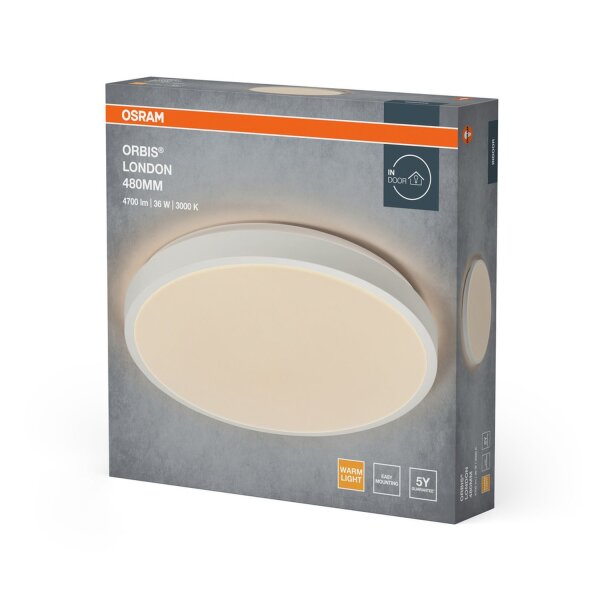 LED Deckenleuchte Weiß Metall 3000K Ø48cm rund OSRAM