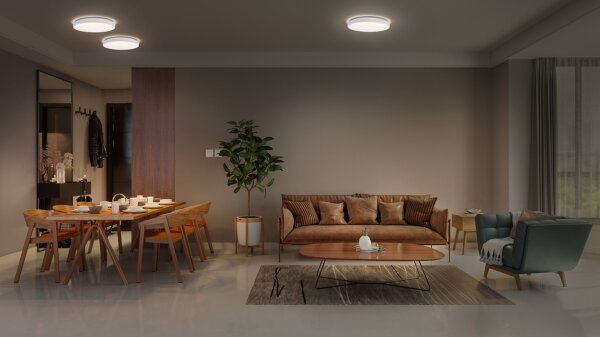 LED Deckenleuchte Weiß Metall 3000K Ø48cm rund OSRAM