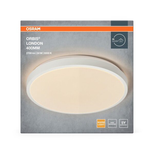 LED Deckenlampe Weiß Metall 3000 K Ø39,5cm OSRAM